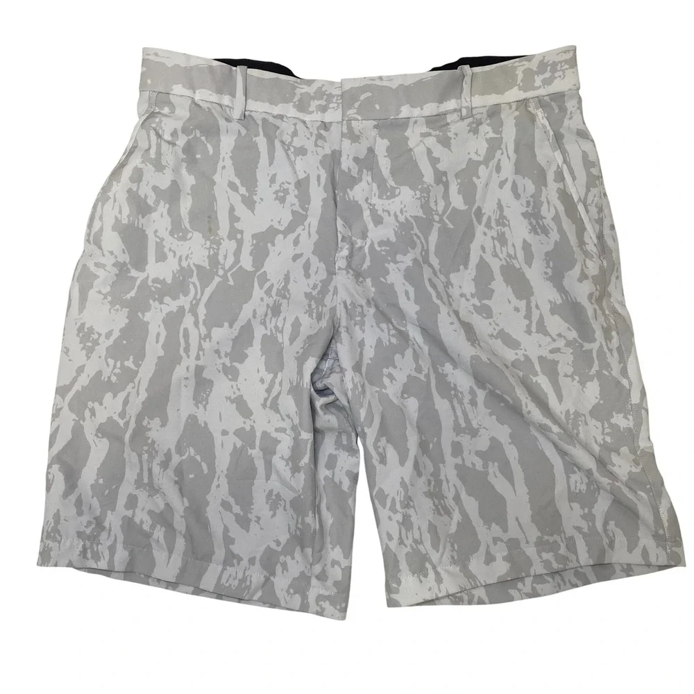 Nike Golf Dri-FIT Mens Grey White Camo Print Performance Shorts Size 34